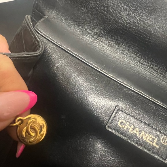 Extremely rare Chanel vintage lambskin two faced double flap bag 18k gold - Picture 5 of 16